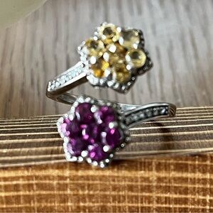 Bypass Ring Amethyst & Citrine 8